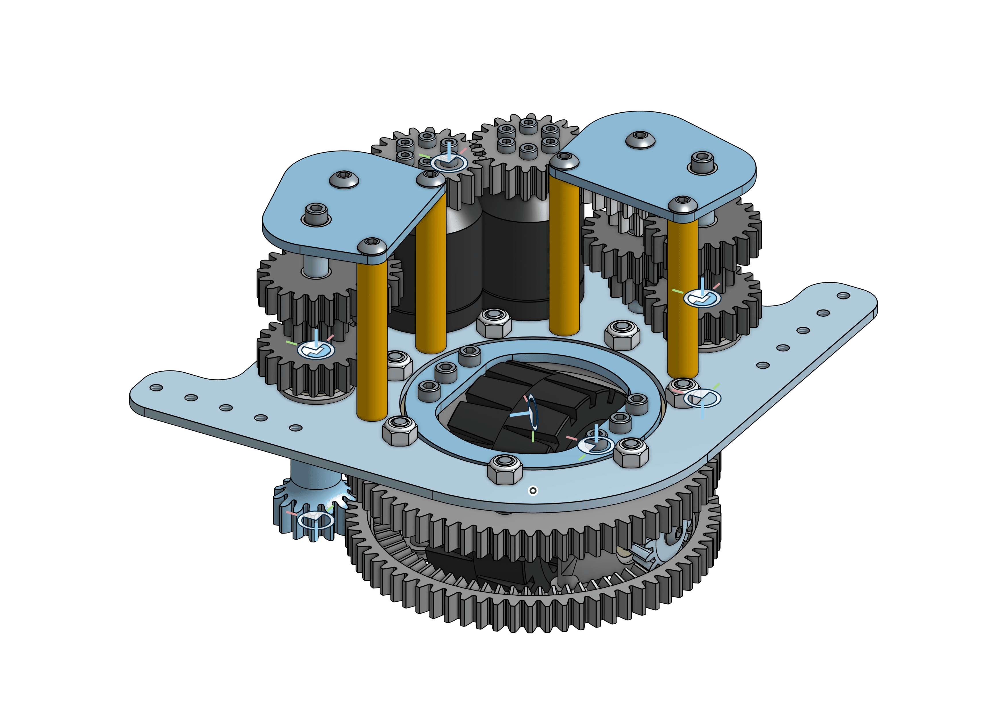 Compact Wrap-Around Gear Train